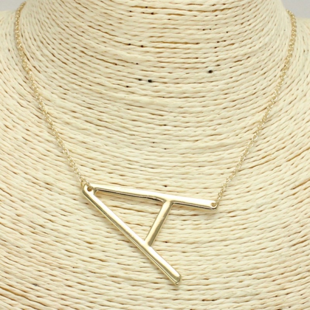 Boho Large Initial necklaces monogram gold silver - Picture 6 of 8